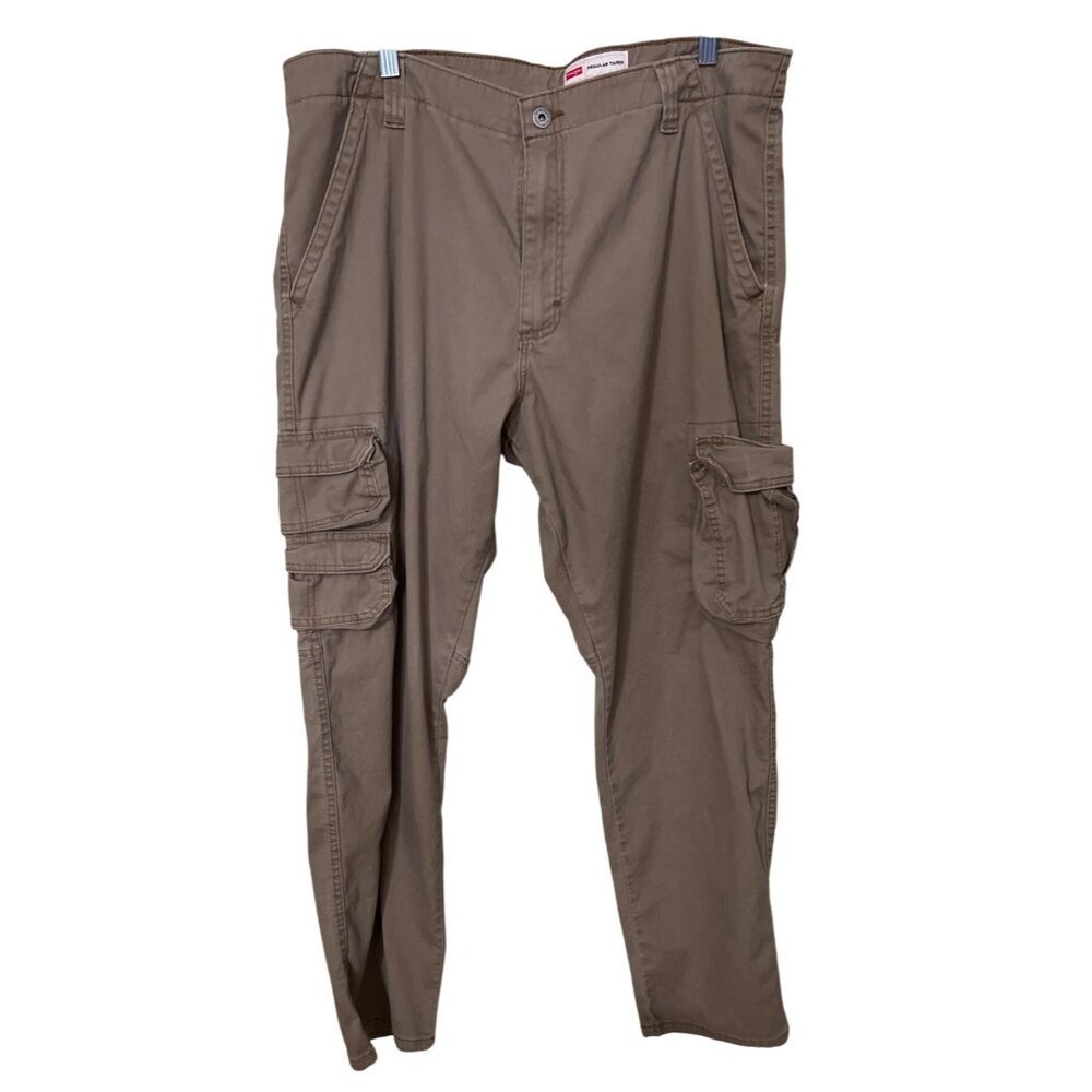 Wrangler Mens Regular Taper Cargo Pants 38x30 Khaki Cotton Stretchn Outdoor Gorp